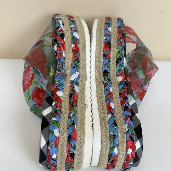 Betsey Johnson Selah Platform Sandals US 5/5.5 approx Floral Transparent Straps - Picture 6 of 12